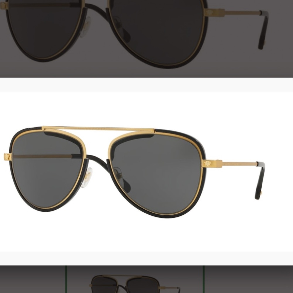 Versace Gold/ black tribute aviators